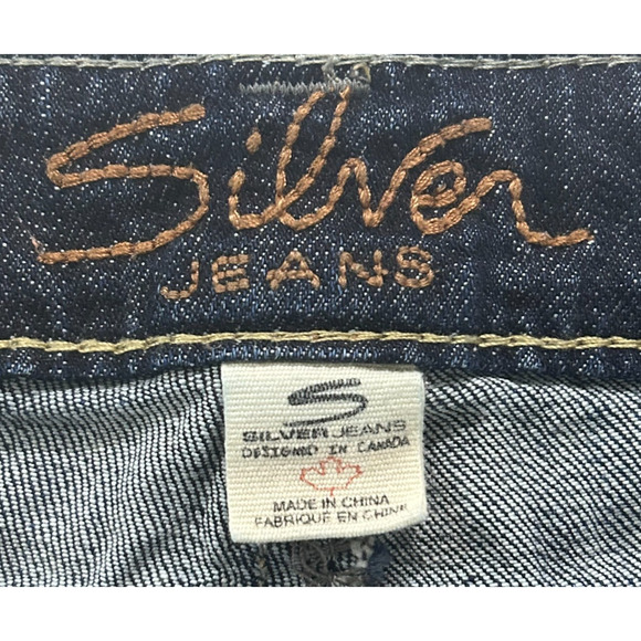 Silver Frances 18 Bootcut Jeans Womens 29X33 Blue Distressed Dark Actual 30X32 - Picture 6 of 10